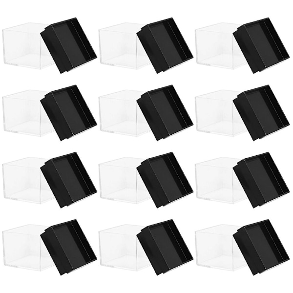12 stk. Terning Mineralprøve Opbevaringskasser Kvadratisk Prøvevisning Kasser Transparent 2,7X2,7X2,6CM