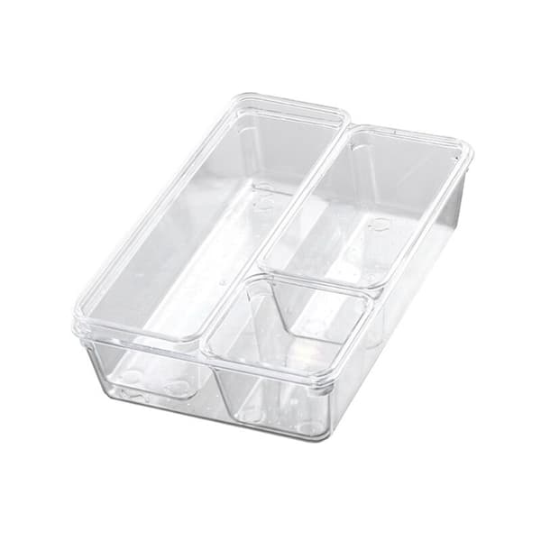 4-pack premium akrylförvaringsfack för lådor, sprickbeständiga multifunktionsfack