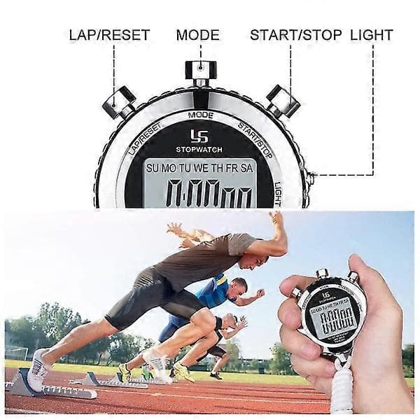 Digitalt metallstoppeklokke med daglig timer