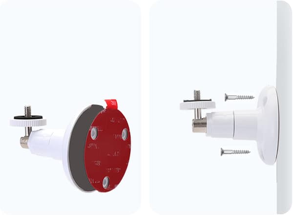 360 Degree Adjustable Screwless Mounting Bracket for Ring Camera, No Drilling, Adhesive Wall Mount, 2-Pack White