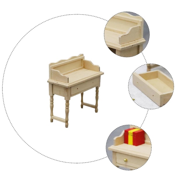 Miniature Skrivebord Model Mini Hus Simuleringsbord Mini Skrivebord 9,1X4X9,2CM