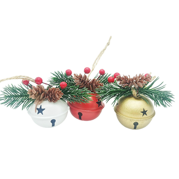 Vintage Jingle Bells -kranssi, ikkunan muistomerkki koriste pieni käsityö kelloja Kulta Mätänen kello