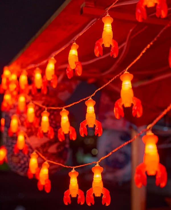Creative Crayfish String Lights – Warm LED String Lights for Party, Home, and Outdoor Decor Crayfish 1.5m-10L-U Crayfish 1.5m-10L-U