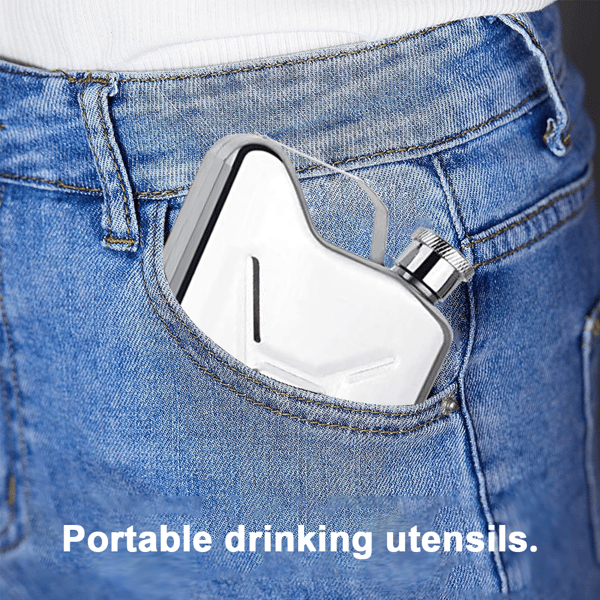 Stainless Steel Hip Flask with Leak-Proof, Unbreakable, Creative Design for Camping, Picnic, Outdoor Use, Silver