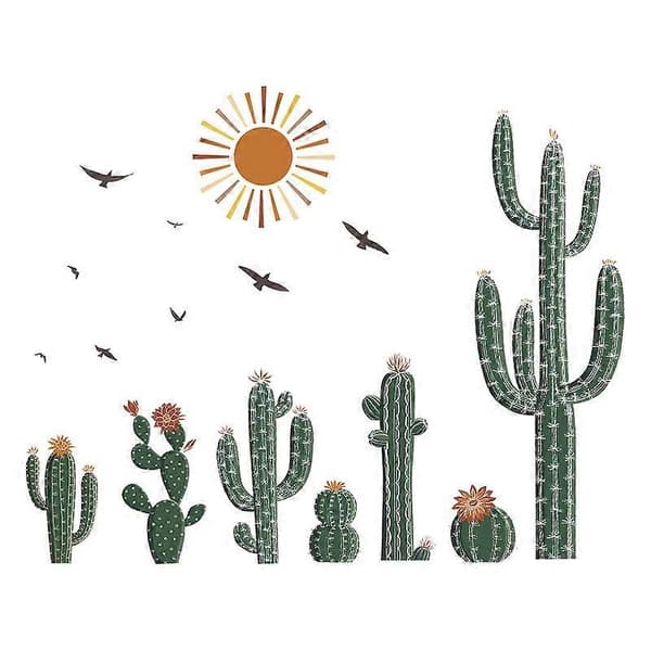 Cactus & Tropical Plants Wall Decals - Modern Removable Decorative