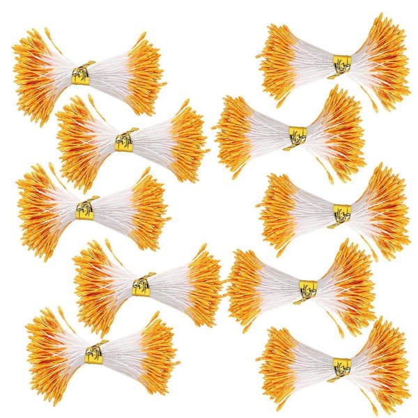 Artificial Orange Pistil 900pcs Double Ended Simulation Bouquet Making Accessories 1mm (14#)