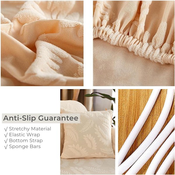 Stretchiga sofföverdrag, heltäckande elastiska sofföverdrag, mjuka sofföverdrag, för fåtöljer, 3-sits