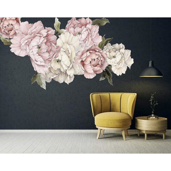 Murwall Blomster Pæoner Vægmærke, Pæonbuket Blomster Aftagelig Peel Og Stick Vægmærke