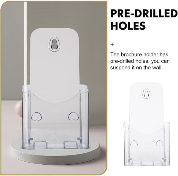 Acrylic Brochure Holder 3pcs Tabletop Brochure Stand Office Storage Rack Document Organizer