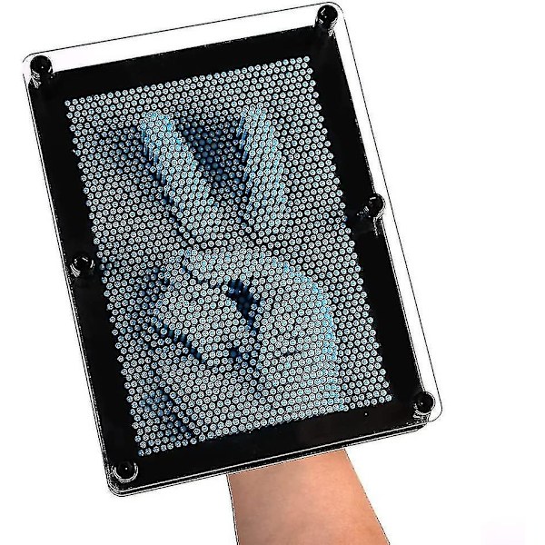 3D Klon Pin Art Skulptur Pin Impression Legetøj Hjem Kontor Bord Legetøj Gave til Børn Voksne, Stor, Blå