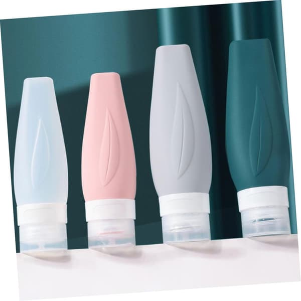 Travel Silicone Bottles Set 4pcs 90ml Small Refillable Lotion Containers with Storage Bag