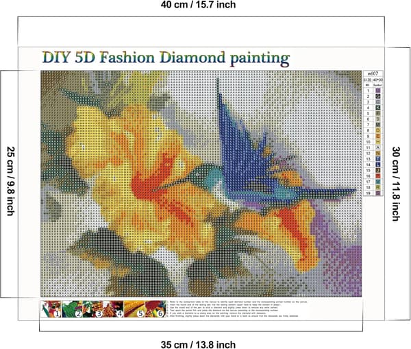 Diamantmaling Mal efter nummer 40x30cm, 5D DIY Diamantmalingssæt, Broderi Dia