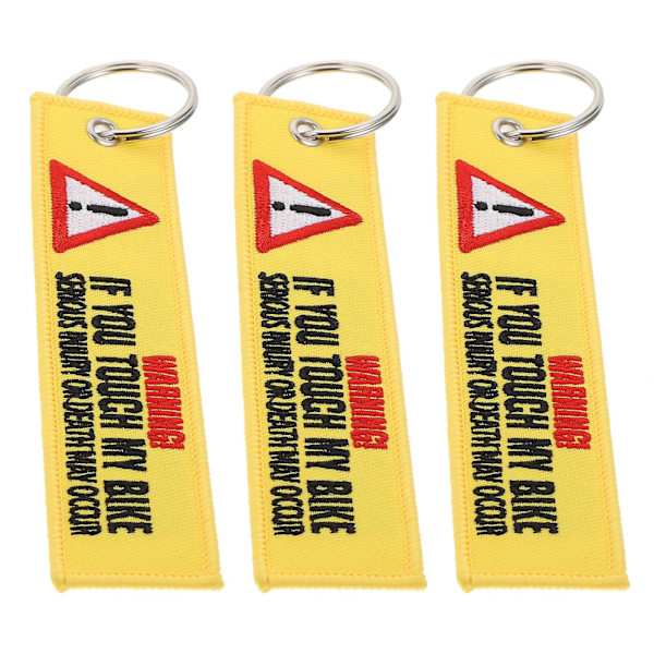 3 stk. Bildel Keychain Advarselsskilt Nøglering Kreativ Taske Vedhæng Nøgleholder Motorcykel Håndtaske H