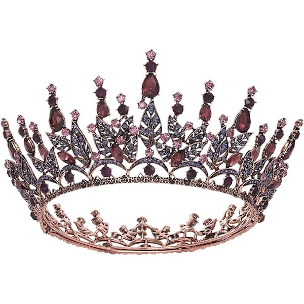 Kvinders Gotisk Dronningkrone Sort Tiara Krone Hovedbeklædning Fødselsdag Bryllup Pageant Halloween Hårtilbehør