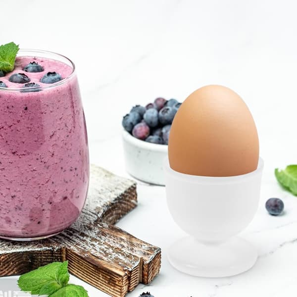6 Pieces Reusable Egg Cups in White PP Material for Multiple People, Chicken Egg Holder