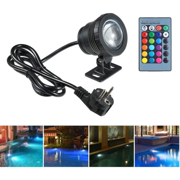 5 W uima-altaan valo kaukosäätimellä 4 RGBW-tilaa IP68 85-265 V LED Spot Akvaario Vedenalainen Lamppu Upotettava valaistusprojekti