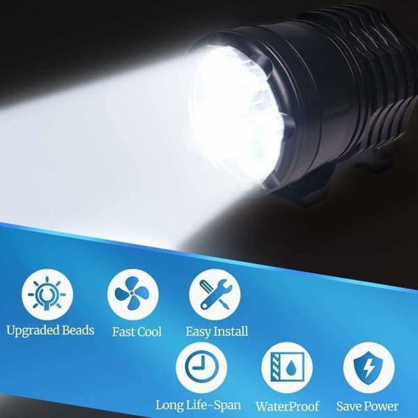 Motorcycle Headlight, LED Auxiliary Light, 40W Round LED Headlight, Fog Light, LED Spotlight, Auxiliary Headlight