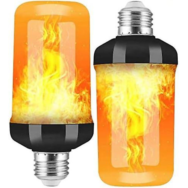 2-pak E27 LED Flammelys pærer med 4 tilstande og tyngdekraftsensor - Flammelys pære til indendørs/udendørs/bar/fest/julepynt