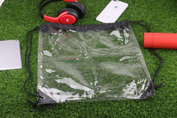 Transparent Drawstring Bag 2-pack Waterproof Small Clear Bag For Stadium Yoga Dance Travel