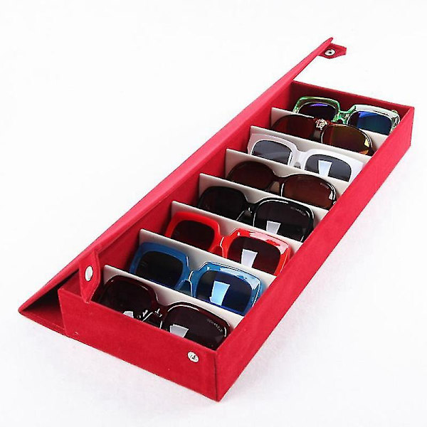 8-Slots Brilles Stativ Holder Briller Opbevaringsboks Smykkebakke Etui