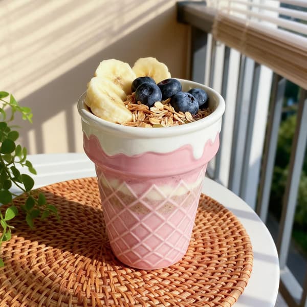 Reusable Ceramic Waffle Bowl - Ice Cream, Desserts, Home Bar Cafe Use