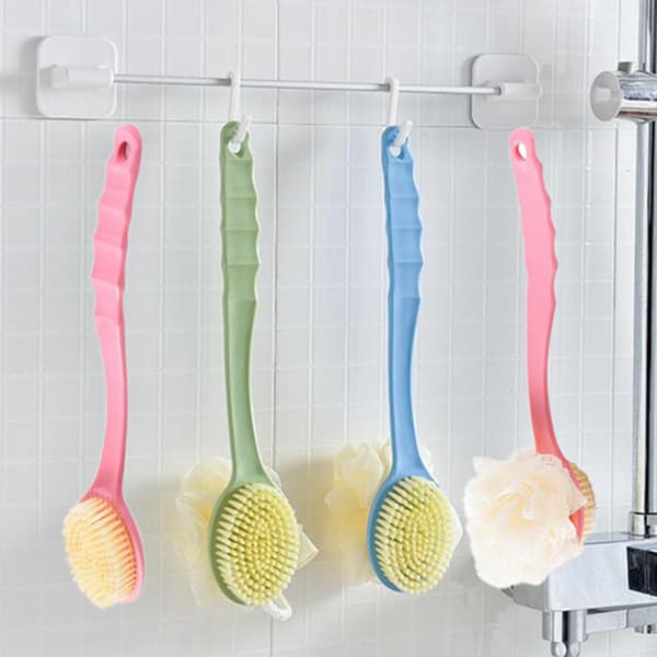 Soft Back Massage Shower Brush with Long Handle, Silicone Brush for the Back