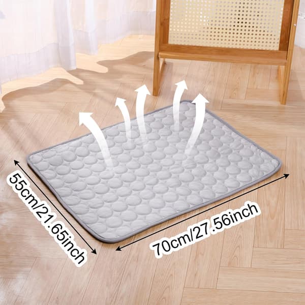 1 stk. kølemåtte til hunde, blød behagelig kølemåtte til hunde, sommerkølemåtte til hunde, kølepuder til kattehvalpe, 70 * 55 cm, (grå) Grå Grey