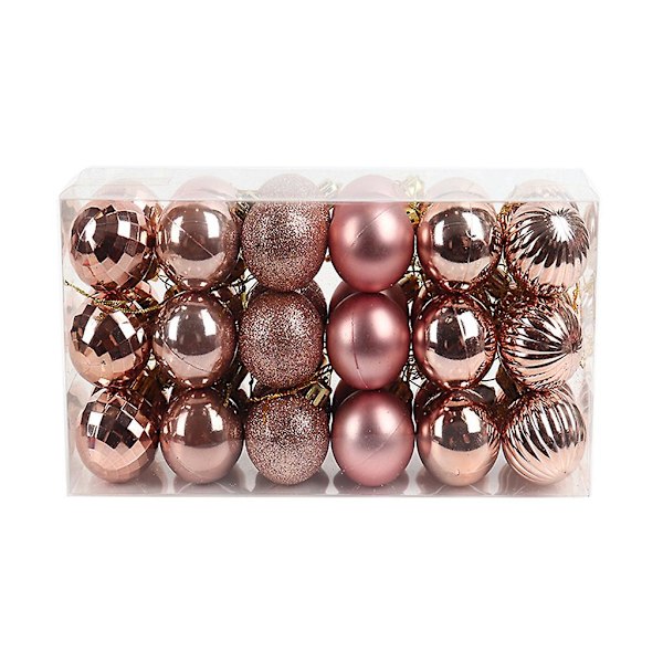 Rose gold 36 kpl Glitter joulukuusen pallokoristeet joulukuusen riipukset Rose gold