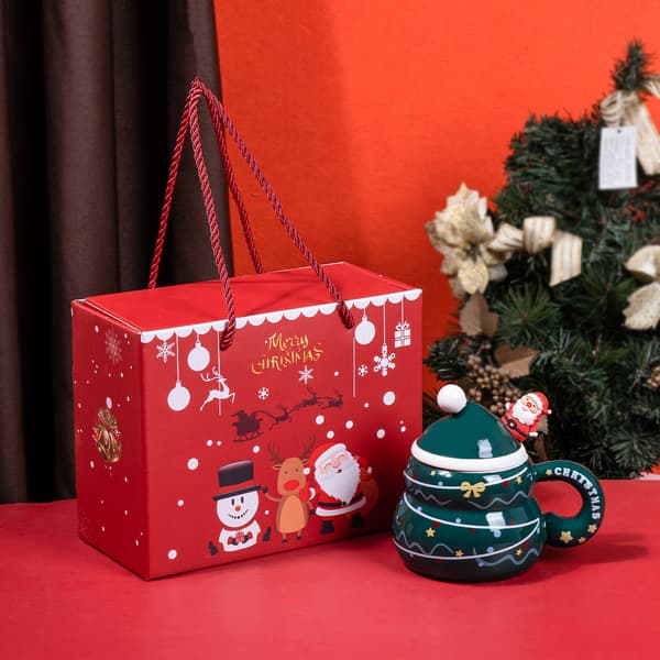 Cartoon Christmas Mug Gift Ceramic Cup Set Christmas Gift Cup - Christmas Tree
