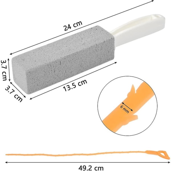 2 kpl Pumiskivi-WC-harjaa Koville WC:lle + 1 kpl Viemäriputken Puhdistustyökalu Uima-altaalle, Liesille, Laatoille WC-kulholle