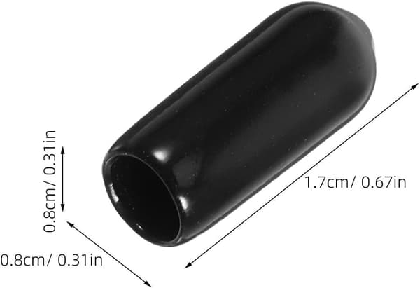 250 Pcs Black 5mm Inner Diameter Pegboard Hook Tip Protectors PVC Thread Protectors