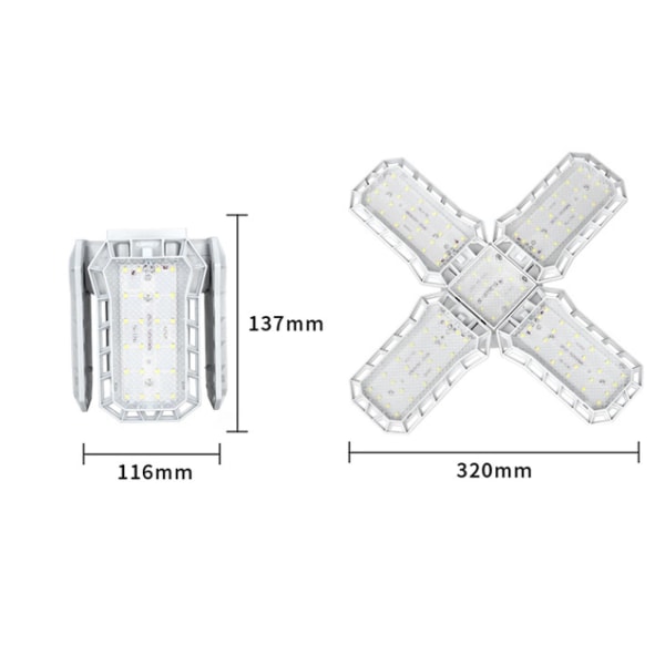 LED Växtlampa Fullspektrum Vikbar Växtlampa Med Förlängningshängande Hänglampa, Varm LED Växtlampa För Inomhusväxter Vit White