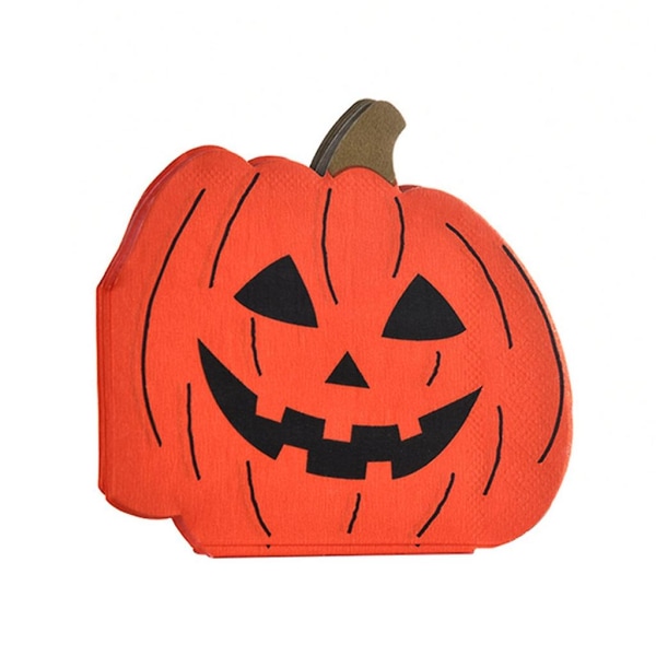 Pumpkins 20 st Halloween Bordsservetter Spöklika Häxa Skalle Pumpa Servett Pappers Servetter Utskurna Pumpkins