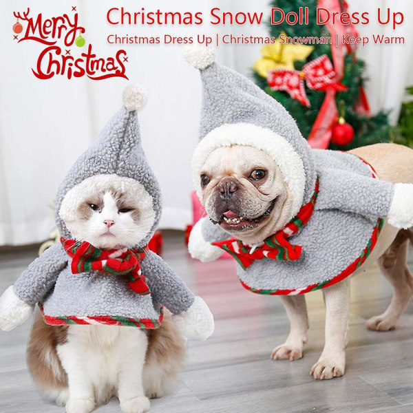 Sød kæledyrs julekostume Julekappe rød og grøn stribet til katte og hunde