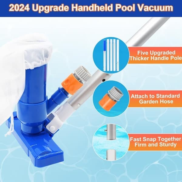 Pool Cleaner with Telescopic Pole and Brush Head – Efficient Pool Bottom Cleaning