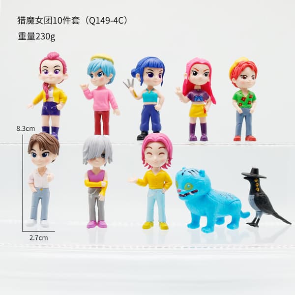 K-Pop Demon Hunters Chibi Figurer | Søde Q-Version PVC Samlerobjekter *Q-version 10-delt sæt* Q-version 10-piece set Q-version 10-piece set