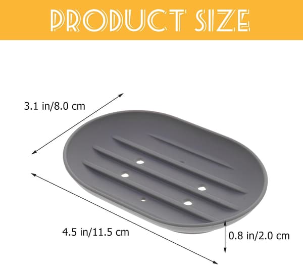 4-piece Silicone Soap Dish Set with Non-slip Easy Soap Storage Tray