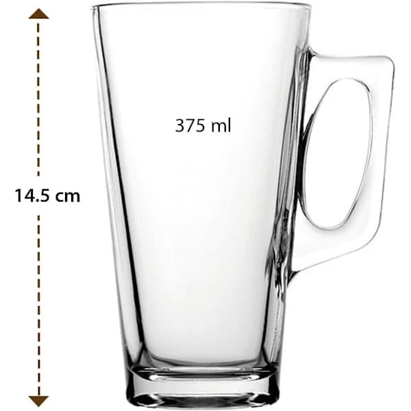 Stora Latteglas Kaffekoppar - 375ml (12.6 oz) - Presentförpackning med 2 Latteglas