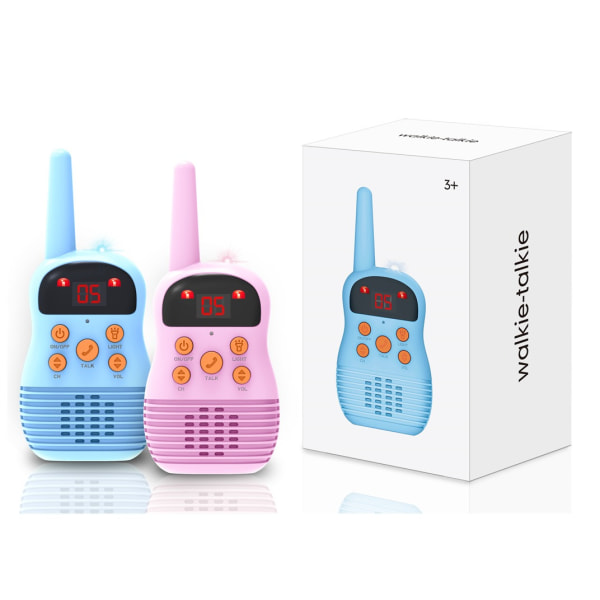 Walkie talkie-leker for barn med LCD-lommelykt klar lyd, bærbare walkie talkies for barn for utendørseventyr, camping