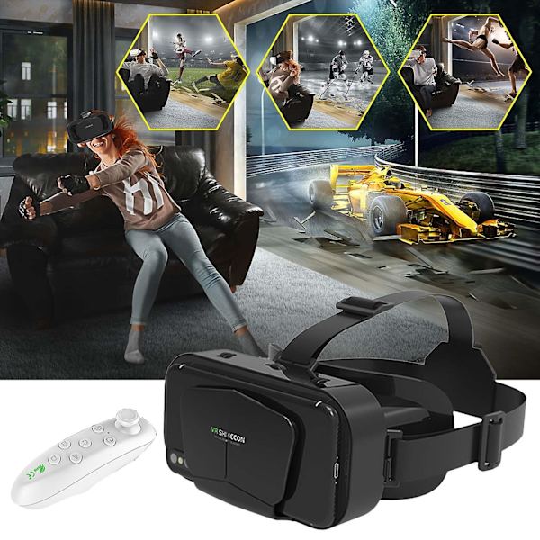 VR 3D Virtual Reality-glasögon för 4,7-7 tum mobiler med glasögon lämpliga för filmer med fjärrkontroll