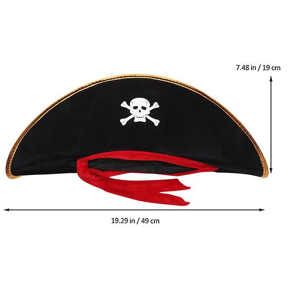 2 stk. Rekvisitter til kostumebal Kaptajn Kostume Pirathat Cosplay Halloween Pirathat Halloween Piratkaptajn Ha