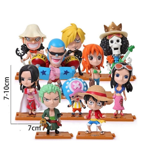 Set of 10 One-Piece Figure Toys Anime Action Figure Model Gifts Kids Collectible Statues