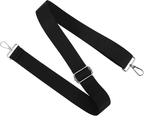 Justerbar Crossbody Taskerem Erstatning 3.8cm Sort Nylon