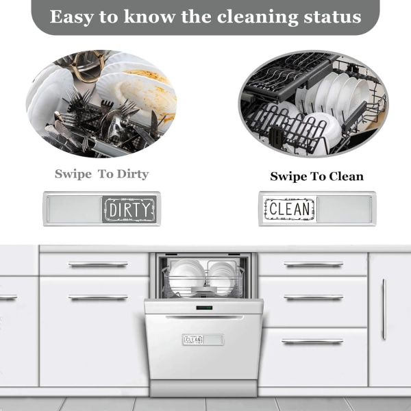 2 STK ren opvaskemaskine-magnet, opvaskemaskine magnet ren beskidt skilt magnet til opvaskemaskine opvaskemaskine, der siger ren eller snavset opvaskemaskine Køleskab