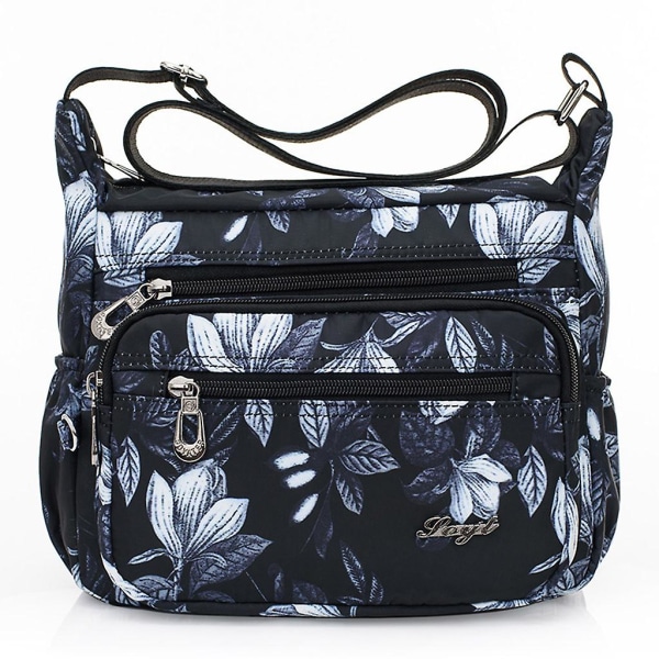 Nylon Blomster Multi-lomme Crossbody Taske til Kvinder Rejsetaske Style 7