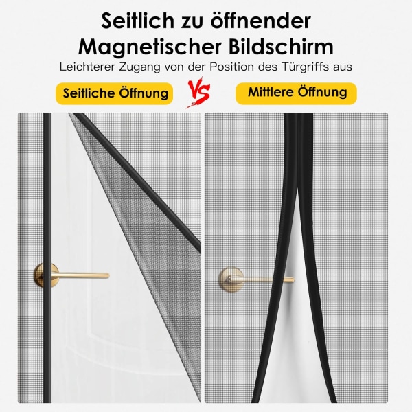 Magnetiskt Myggnät Dörrfönster 90x210 för Skjutdörr, Entrédörr, Svängdörr, Rulldörr, Husvagn, Balkong, Husbil