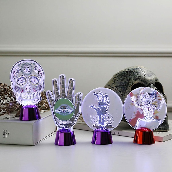 Halloween LED Natlys Bordpynt Gyser Ornament Lys Ferie Bar Party Dekoration Spøgelses hånd øjne