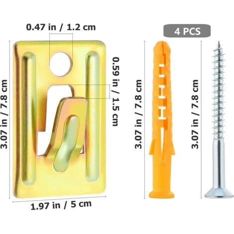 Four brackets for wall mounting water heaters and other appliances - robust mounting frame and accessories included