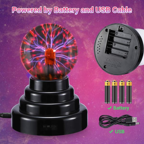 Plasmabold, 3 tommer plasma lampe, berøringsfølsom plasma globe - U