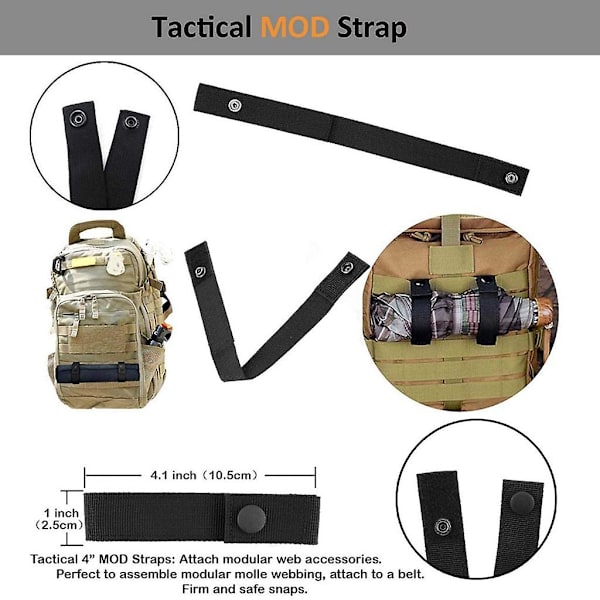 35 st Tac-tiska Växelfästen för Molle Ryggsäckar, Webbing, D-ringar